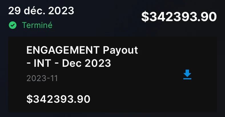 Portail créateur Epic : versement de 342 393,90 $ le 29 décembre 2023